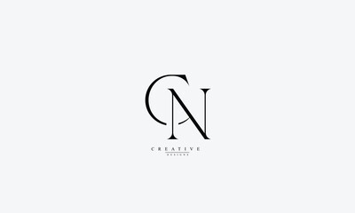 Alphabet letters Initials Monogram logo CN NC C N