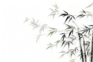 Obraz premium Black and white bamboo painting