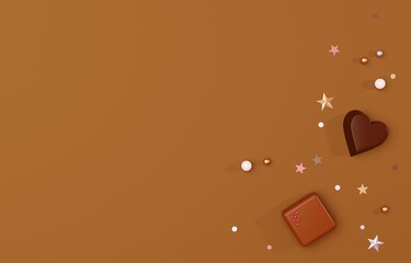 3D素材_チョコレートとラメ