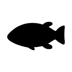 Tropical Fish Silhouette Illustration On Isolated Background