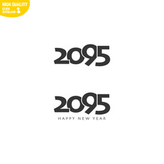 Creative Happy New Year 2095 Logo Design