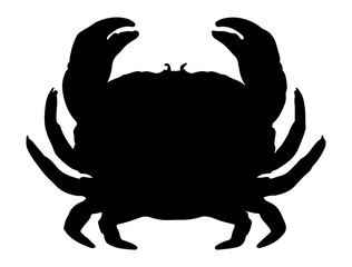 Crab silhouette vector art, Seafood silhouette