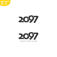 Creative Happy New Year 2097 Logo Design