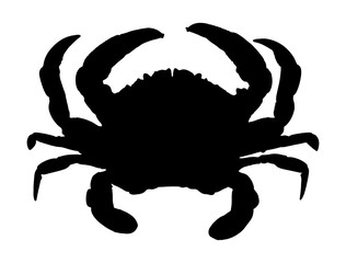 Crab silhouette vector art, Seafood silhouette