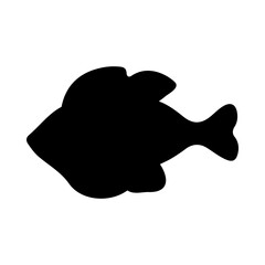 Tropical Fish Silhouette Illustration On Isolated Background