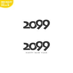 Creative Happy New Year 2099 Logo Design