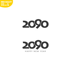 Creative Happy New Year 2090 Logo Design