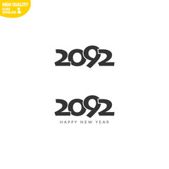 Creative Happy New Year 2092 Logo Design