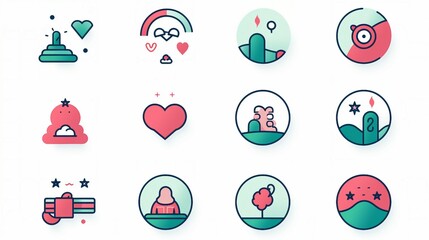 Modern Vector Icons Set Illustrating Best Practices and Creative Design Concepts for Trendy Business Symbols