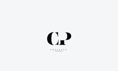 Alphabet letters Initials Monogram logo CP PC C P