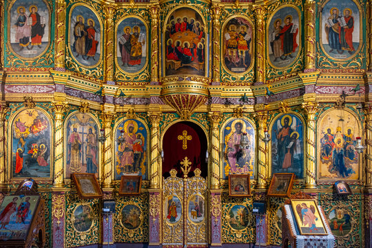 Interior of the Church of St Constantine and Helena. Plovdiv, Bulgaria, Southeast Europe.
