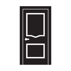 Door house icon image vector illustration design black and white silhouette style.