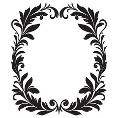 Decorative frame Elegant element for design in Eastern style, black border.