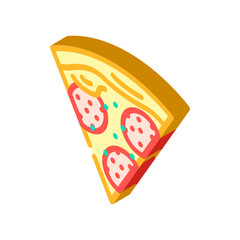 pizza slice italian cuisine isometric icon vector. pizza slice italian cuisine sign. isolated symbol illustration