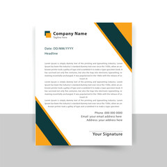 green and yellow colour coprate business latterhead Layout template design modern geometric shape