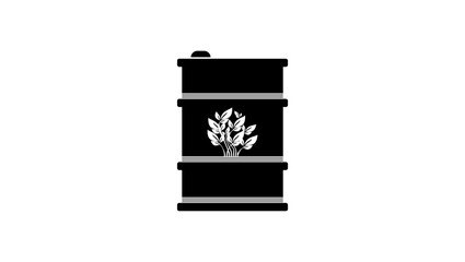 Bio fuel barrel, black isolated silhouette