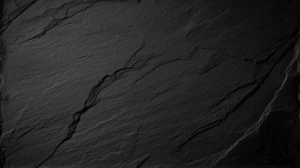 Foto op Plexiglas Dark grey black slate texture background. Black stone texture. Black granite slabs background © Planetz