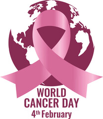 Obraz premium World cancer ribbon vector design