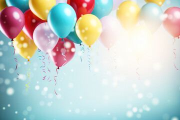 Background Bursting with Colorful Balloons - Creating a Whimsical Atmosphere of Celebration