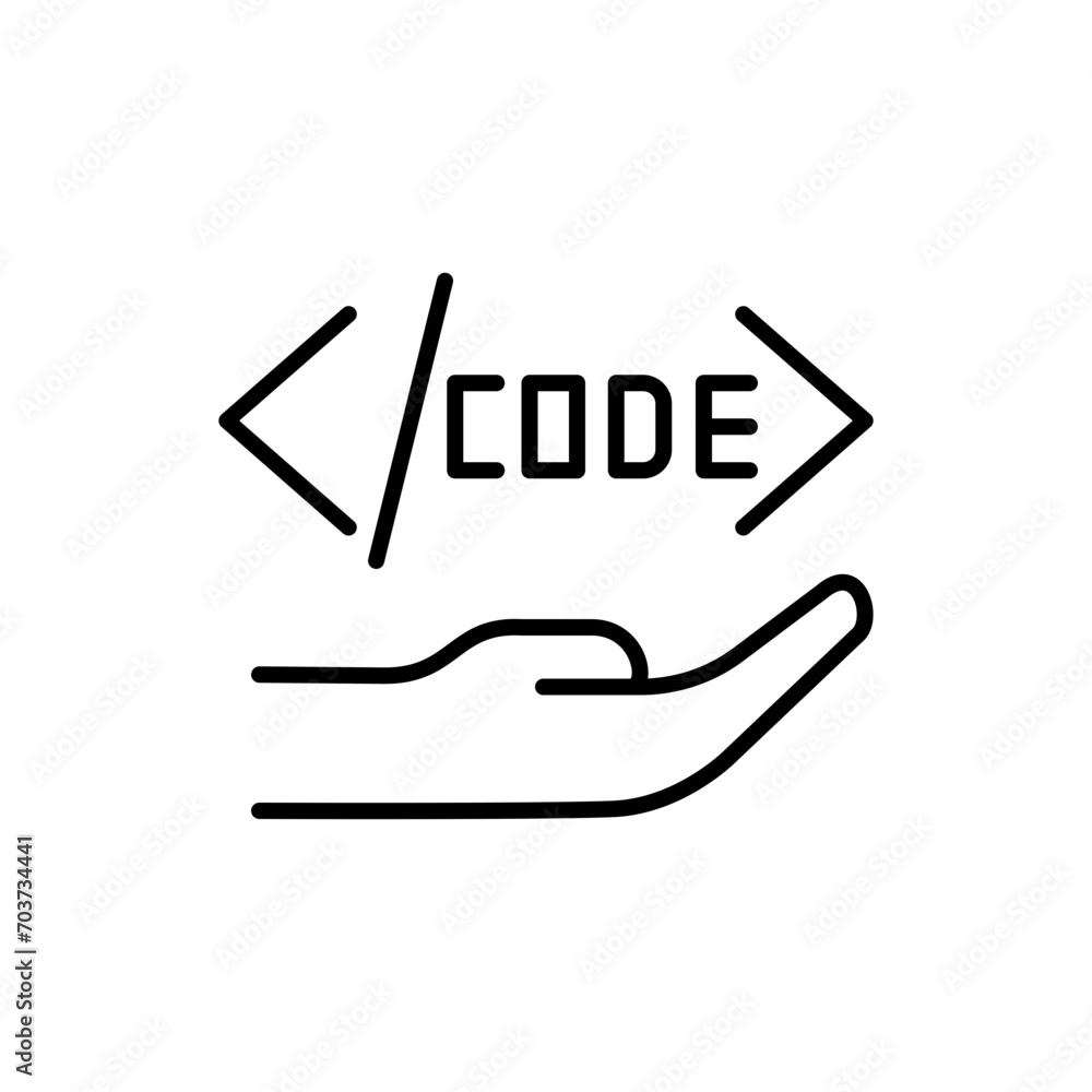 Fototapete Code outline icons, minimalist vector illustration ,simple transparent graphic element .Isolated on white background