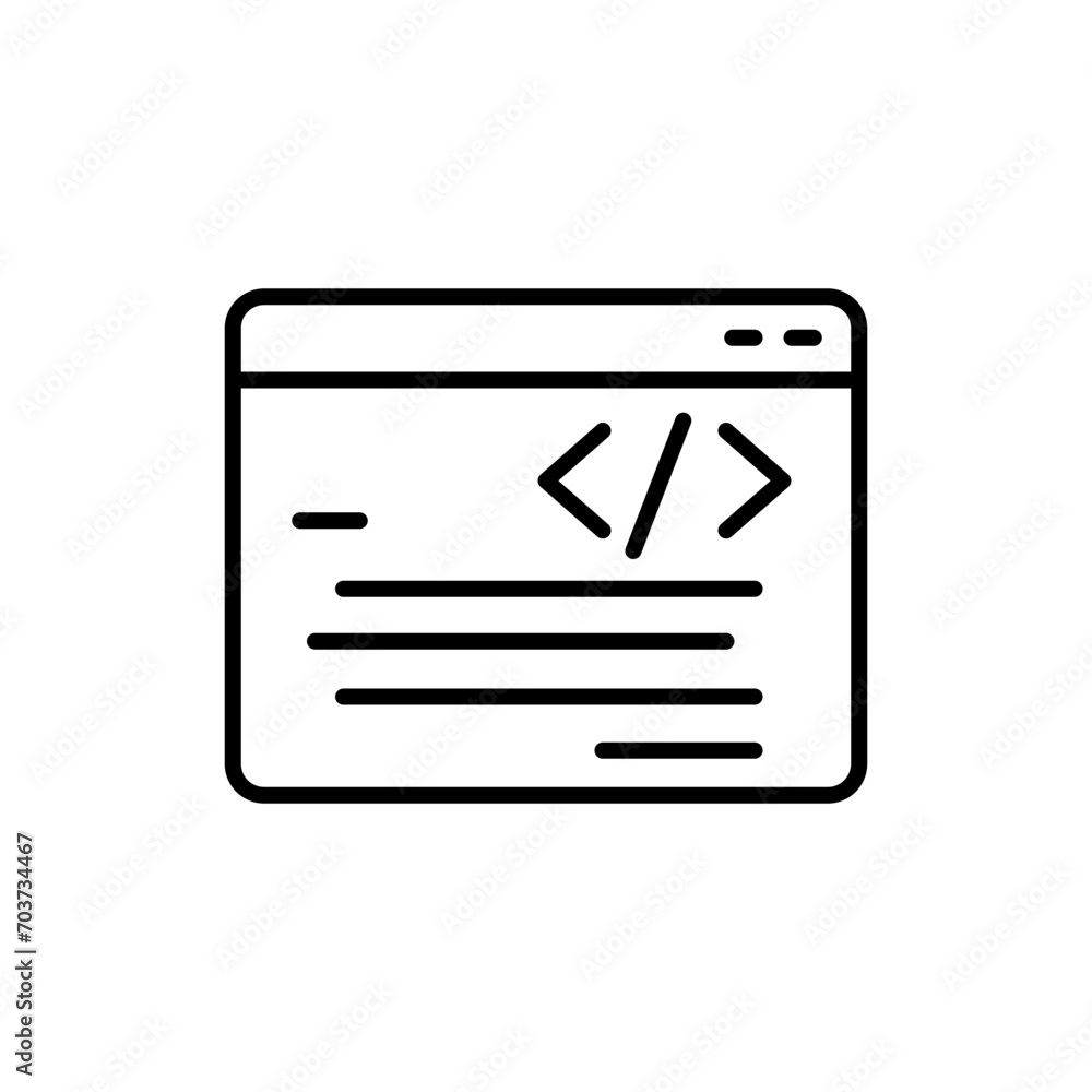 Aufkleber coding outline icons, minimalist vector illustration ,simple transparent graphic element .isolated o