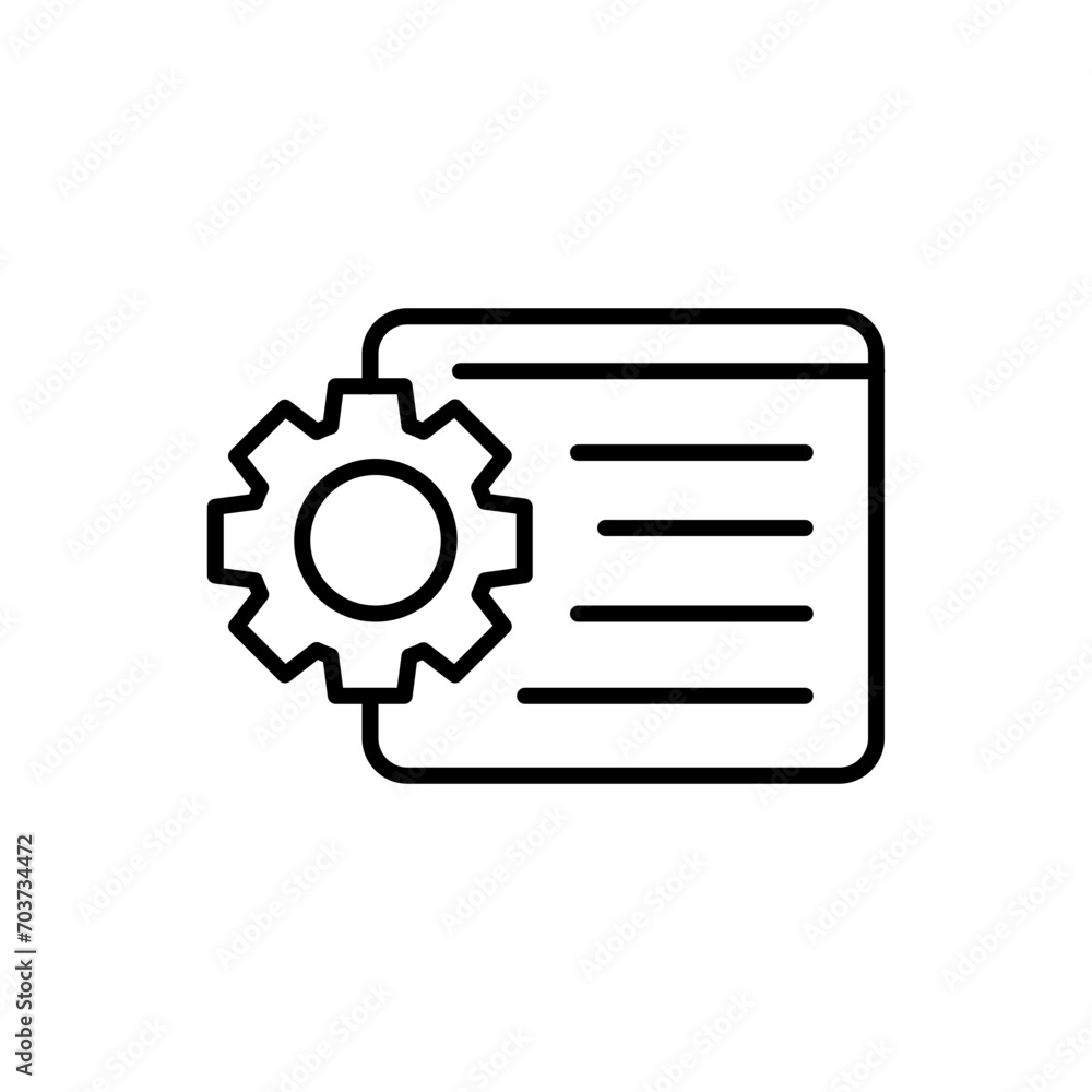 Poster programming setting outline icons, minimalist vector illustration ,simple transparent graphic elemen