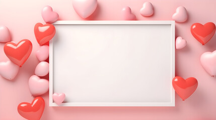 Frame with hearts for Valentine's day	