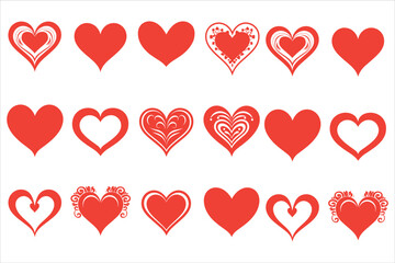 love Heart Symbol Ions Set, heart vector for valentine's day, valentine's day hearts candy, valentine hearts clip art, Heart Vector for t-shirt design.