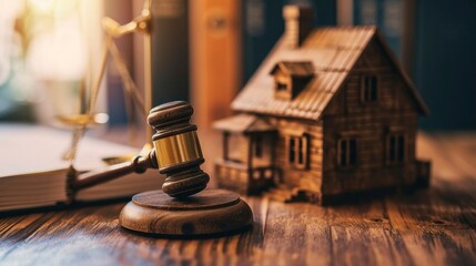 Concept Of Real Estate Law, Auctions, And Home Purchase - obrazy, fototapety, plakaty