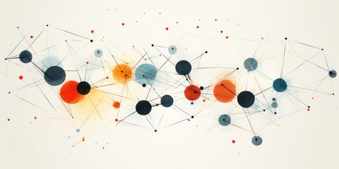 An abstract representation of simple geometric line art, symbolizing nodes intricately connecting with one another.