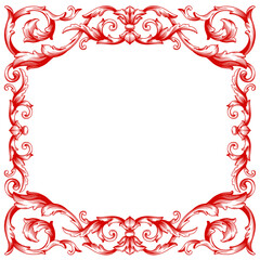 Love Frame Valentine's Day Ornament Line. Women's Mother's Day Ornament Border
