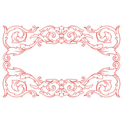 Love Frame Valentine's Day Ornament Line. Women's Mother's Day Ornament Border
