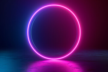 neon circle circular ring abstract - obrazy, fototapety, plakaty