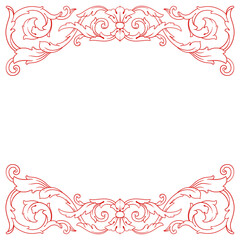 Love Frame Valentine's Day Ornament Line. Women's Mother's Day Ornament Border
