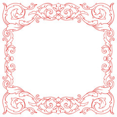 Love Frame Valentine's Day Ornament Line. Women's Mother's Day Ornament Border
