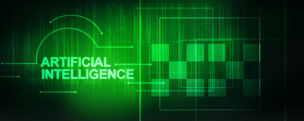 2d illustration Artificial Intelligence (AI) concept