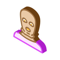 thief mask face isometric icon vector. thief mask face sign. isolated symbol illustration
