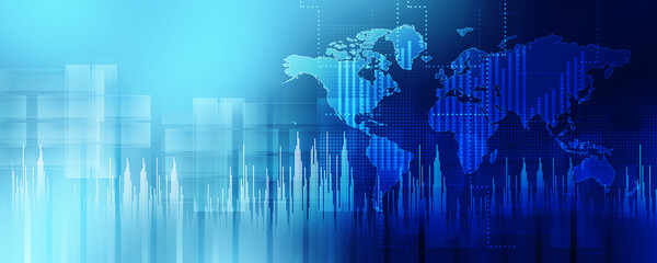 2d rendering Stock market online business concept. business Graph 