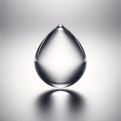 Fototapeta premium A realistic depiction of a single water droplet on a white background.