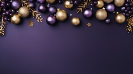 Fototapeta na wymiar Elegant Purple Christmas Poster Design for Festive Greetings and Holiday Celebrations - Creative Illustration with Snowflakes and Traditional Decor