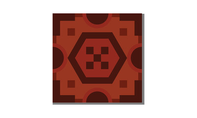 Geometric vector pattern of squares, polygons and circles in digital brown colors with uses for packaging design, branding, wedding cards, invitations, clothing, scrapbooks, home decoration pillows, t