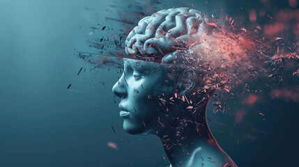 Mindstorm: Unraveling the Concept of Mental Disruption. Generative AI - obrazy, fototapety, plakaty