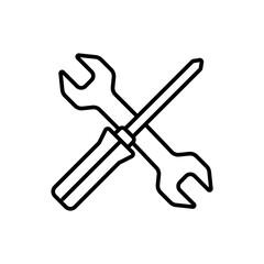 Repair tool outline icons, minimalist vector illustration ,simple transparent graphic element .Isolated on white background