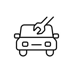 Car repair outline icons, minimalist vector illustration ,simple transparent graphic element .Isolated on white background