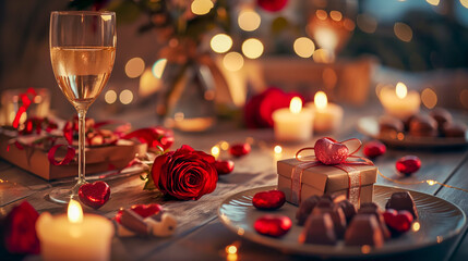 "Cena Rom&aacute;ntica de San Valent&iacute;n - Vino, Velas y Chocolates