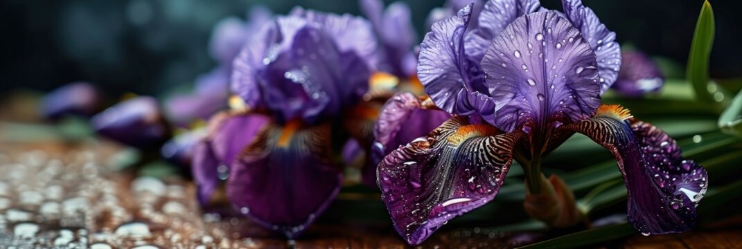 Home Luxurious Purple Flower Iris Perennial, Banner Image For Website, Background, Desktop Wallpaper