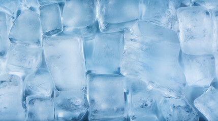 Frozen Wonderland: Large Panorama Texture of Ice Cubes Evoking Refreshing Coolness