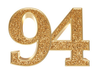 Gold 3d Number 94 luxury render