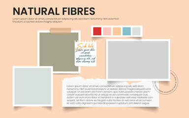Natural fibres textile theme mood board