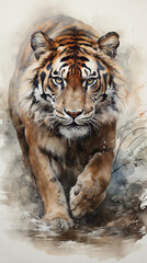 Majestic Prowl: A Tiger Amidst Nature